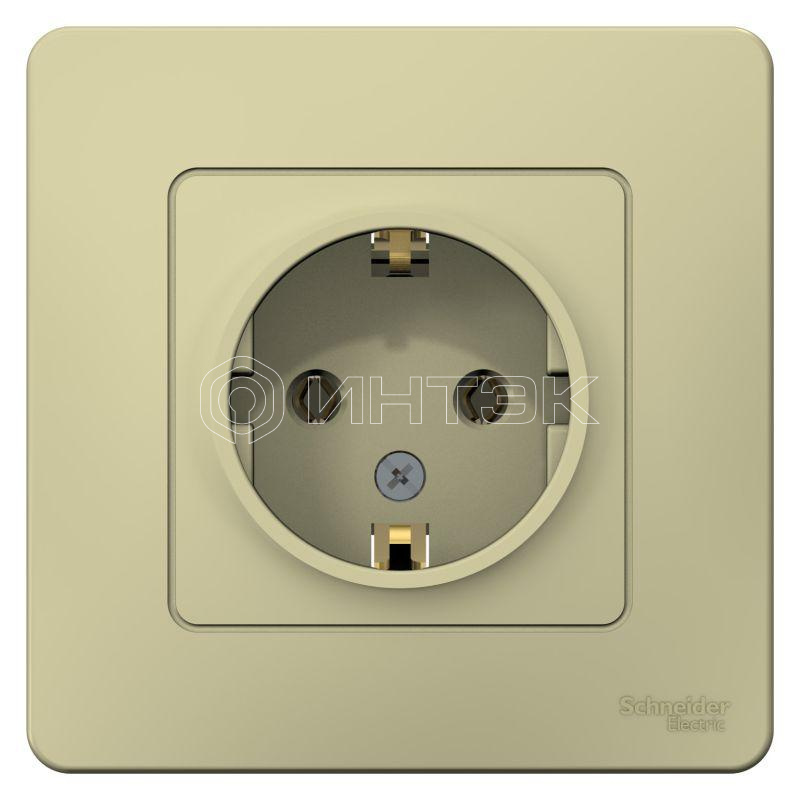 Розетка 1-м СП Blanca 16А IP20 250В с заземл. без защ. шторок беж.  Systeme Electric BLNRS001017 изображение, фото