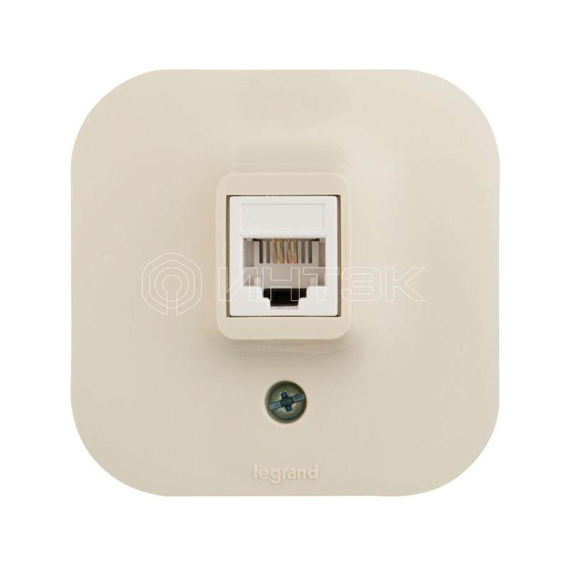 Розетка телефонная 1-м ОП Quteo RJ11 сл. кость IEK 782244 изображение, фото
