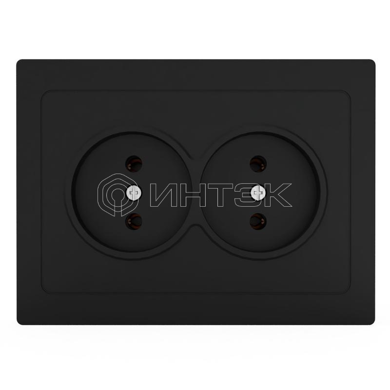 Розетка 2-м СП Pixel 16А IP20 без заземл. в сборе карбон TOKOV ELECTRIC TKE-PX-R2F-C14 изображение, фото