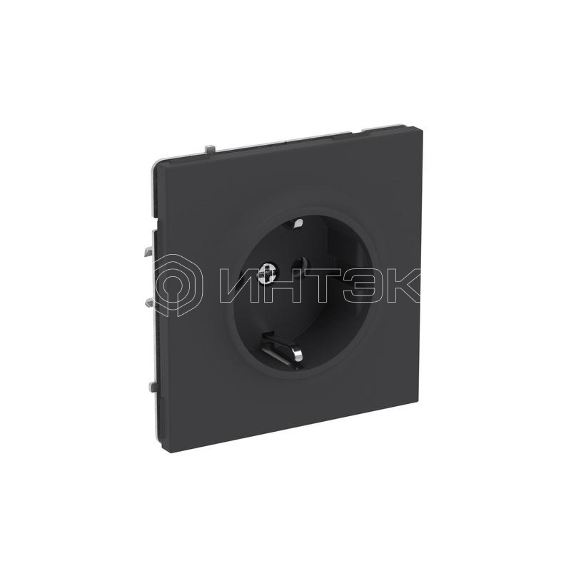 Розетка силовая KANT 2P+E защ. шторки черн. уголь DKC 7012003 изображение, фото