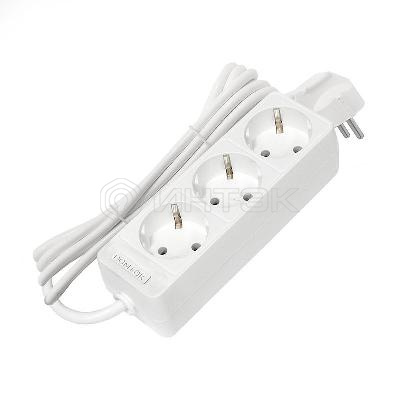Удлинитель 3х3м с заземл. 10А IP20 2.2кВт ПВС 3х0.75 бел. DOMTOK 2375 изображение, фото