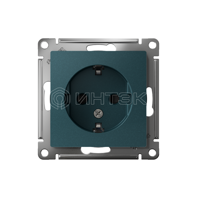 Розетка 1-м СП AtlasDesign 16А IP20 с заземл. защ. шторки механизм изумруд Systeme Electric ATN000845 изображение, фото