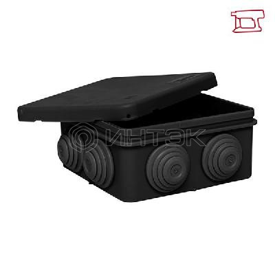 Коробка распаячная КМР-030-031 с крышкой наружная 85х85х40 8 мембранных вводов IP55 черн. EKF plc-kmr-030-031-b изображение, фото