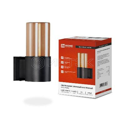 Светильник НБУ AMBER-1хA60-BL E27 IP65 уличный настен. односторон. под лампу 1хA60 алюм. черн. IN HOME 4690612052878 изображение, фото