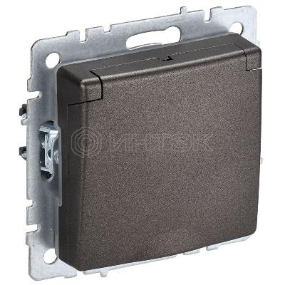 Розетка BRITE РСбш10-3-44-БрТБ 16А IP44 с заземл. защ. шторки с крышкой механизм бронза IEK BR-R16-16-44-K45 изображение, фото