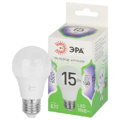 Лампа светодиодная GREEN LINE A60-15W-865-E27 GL 15Вт груша 6500К свет холод. E27 Эра Б0067098 изображение, фото