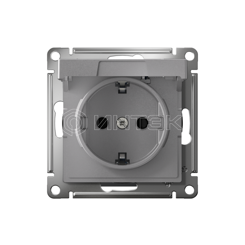 Розетка AtlasDesign 16А IP20 с заземл. защ. шторки с крышкой быстрозажим. клем. механизм алюм. Systeme Electric ATN000346S изображение, фото