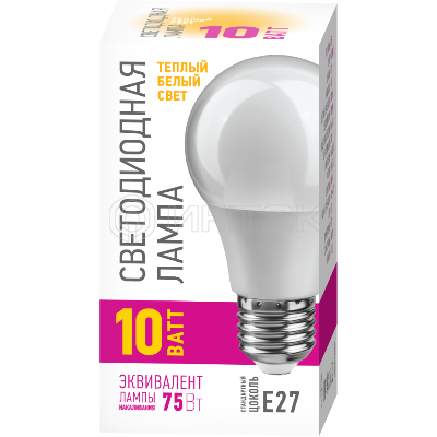 Лампа светодиодная 82 910 OLL-A55-10-230-2.7K-E27-PROMO 10Вт грушевидная 2700К E27 220-240В ОНЛАЙТ 82910 изображение, фото