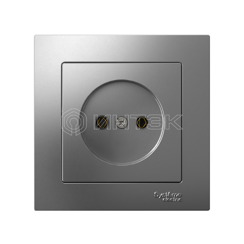 Розетка AtlasDesign 16А без заземл. быстрозажим. клем. в сборе сталь Systeme Electric ATN000940S изображение, фото