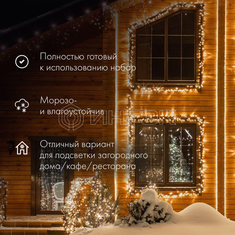 Шнур светодиодный Дюралайт фиксинг 2Вт 24LED/м теп. бел. 25м Neon-Night 121-327-14 изображение, фото