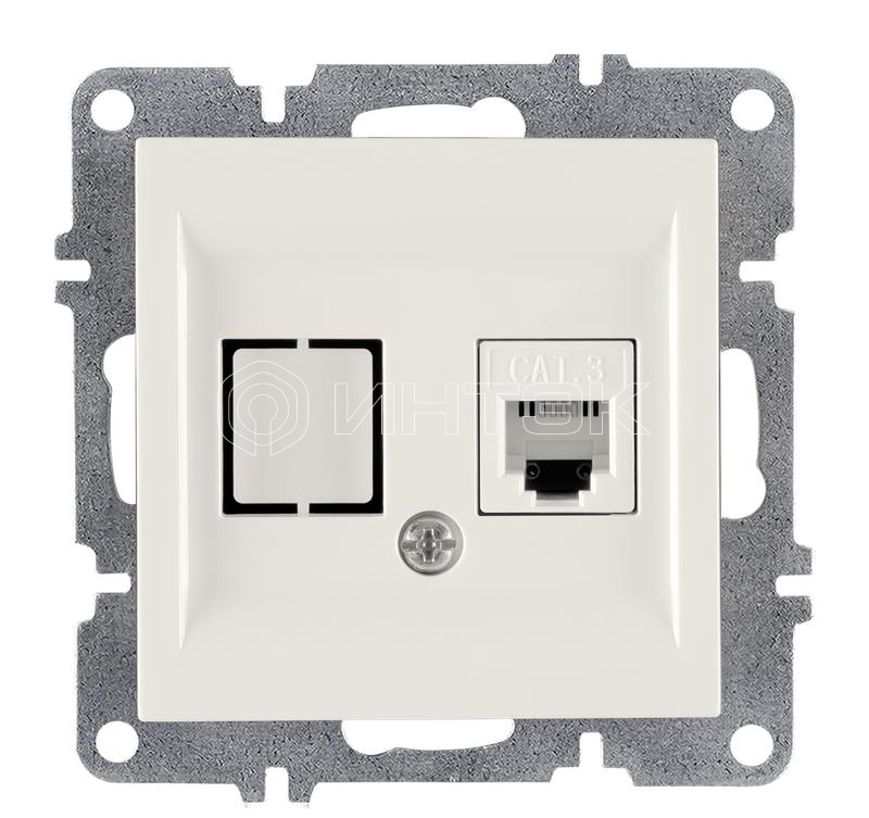 Розетка телефонная 1вых. СП 1мод. LAVIN/KAREN RJ45 кат.3 механизм бел. ARVIA 50 01 1000 221 изображение, фото