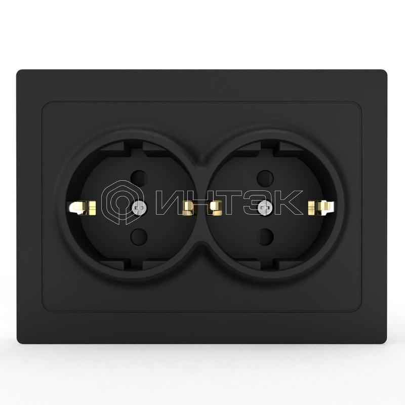 Розетка 2-м СП Pixel 16А IP20 с заземл. защ. шторки в сборе карбон TOKOV ELECTRIC TKE-PX-R2FZSF-C14 изображение, фото
