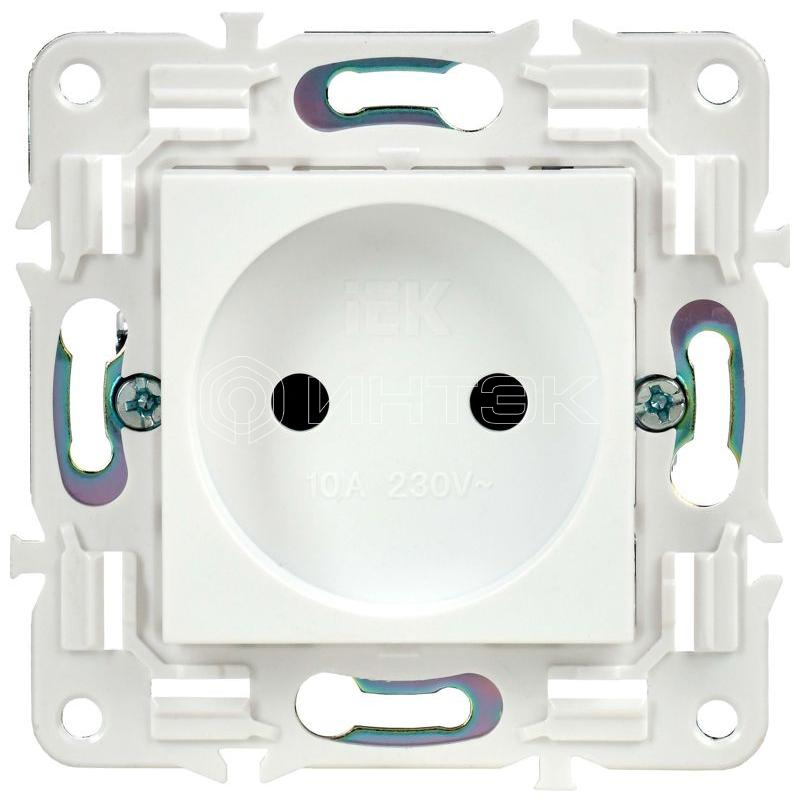 Розетка SKANDY 10А без заземл. защ. шторки SK-R01W арктич. бел. IEK SK-R13-10-K01 изображение, фото