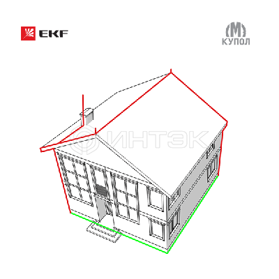 Комплект молниезащиты частного дома габ. 8х8м PROxima EKF lp-8x8 изображение, фото
