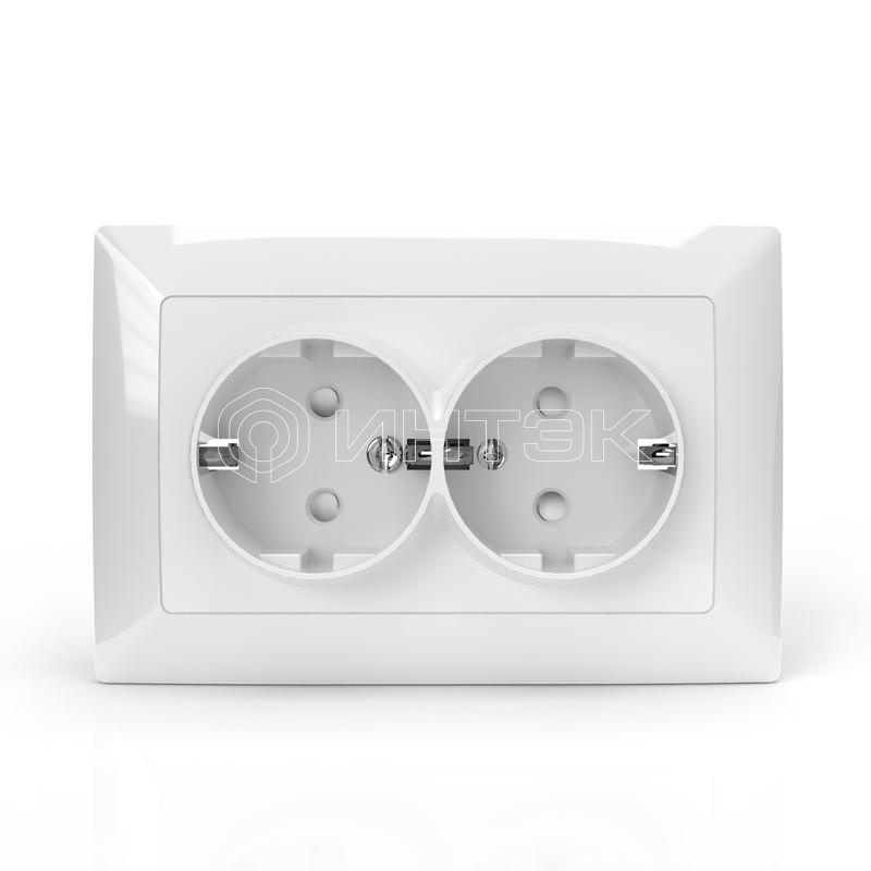 Розетка 2-м СП AVA 16А IP20 с заземл. защ. шторки в сборе бел. TOKOV ELECTRIC TKL-AV-R2FZSF-C01 изображение, фото