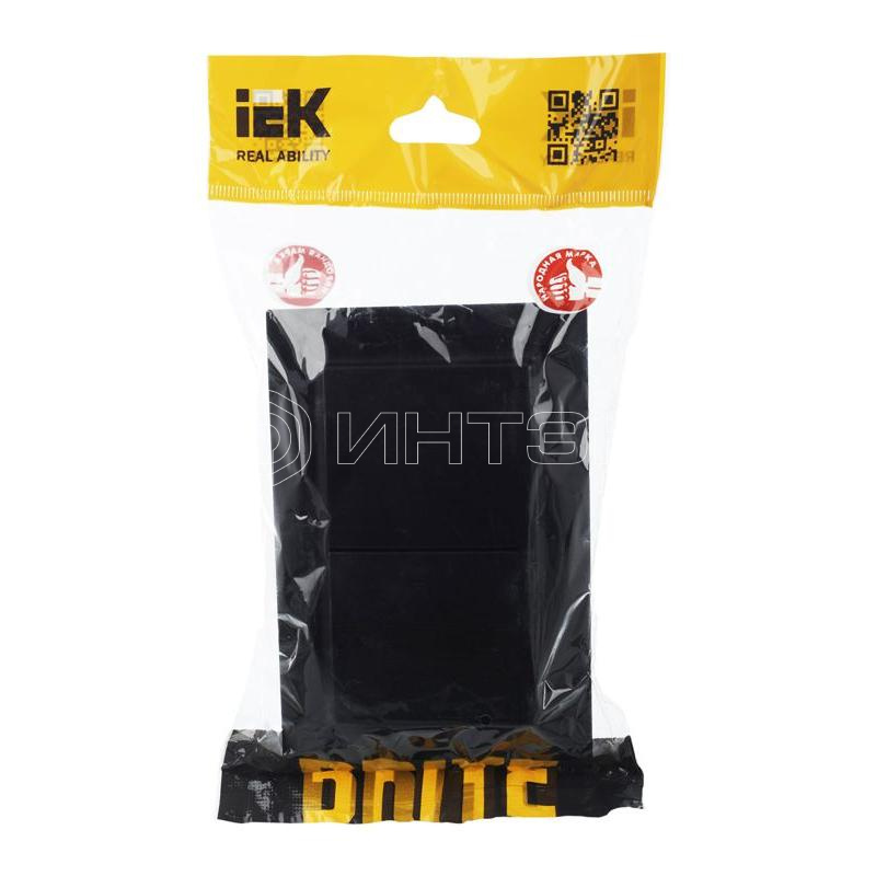 Розетка 2-м СП BRITE РСбш12-3-44-БрЧ 16А в сборе IP44 с крышкой черн. IEK BR-R26-16-44-K02-F изображение, фото