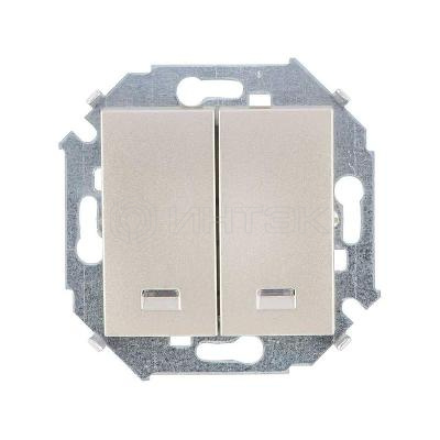 Выключатель 2-кл. СП Simon 15 16А IP20 с подсветкой винтов. зажим механизм шампань Simon 1591392-034 изображение, фото