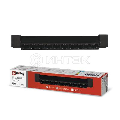 Светильник светодиодный трековый TOP-LINE LTR-02R-TL 20Вт 4000К IP40 2000лм 345мм 24град. линейный поворотн. черн. IN HOME 4690612045757 изображение, фото