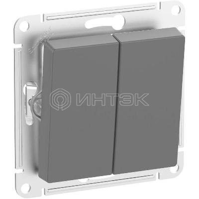 Выключатель 2-кл. Atlasdesign Aqua IP44 (сх. 5) 10AX механизм карбон Systeme Electric ATN441051 изображение, фото
