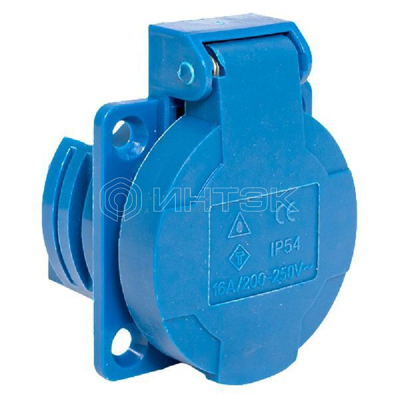 Розетка панельная 112 скрытая 2P+PЕ 16А 220В IP44 с защ. крышкой EKF ps-112-16-220 изображение, фото