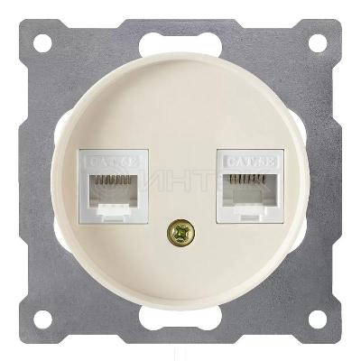 Розетка компьютерная 2-м СП Florence RJ45 кат.5E механизм беж. (1E20901301) OneKeyElectro 2172795 изображение, фото