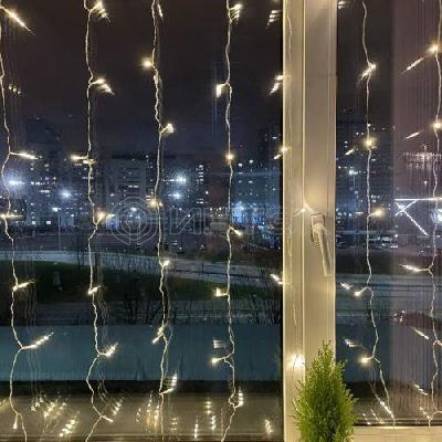 Гирлянда светодиодная "Дождь/Занавес" 1мх2м 96LED 24В IP44 тепл. свет ( без трансформатора Б0041911) ЭРА Б0041908 изображение, фото