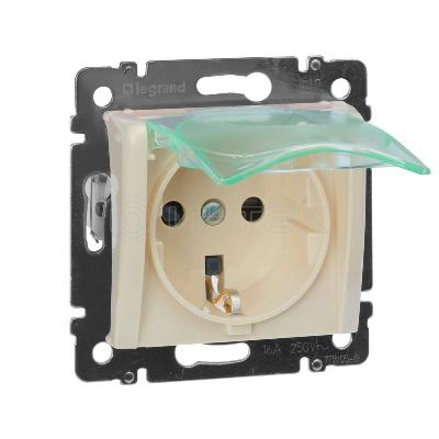 Розетка 1-м СП Valena 16А IP44 2P+E защ. шторки с крышкой немецк. стандарт механизм сл. кость IEK 774120 изображение, фото