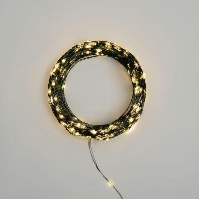 Гирлянда "Роса" 30м 300LED тепл. бел. IP20 230В с контроллером провод зел. Neon-Night 303-276 изображение, фото