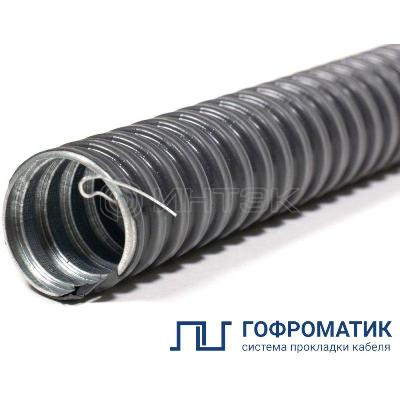 Металлорукав в ПВХ изоляции МРПИ НГ-20 d20мм с протяжкой (уп.50м) ГОФРОМАТИК zeta44405 изображение, фото