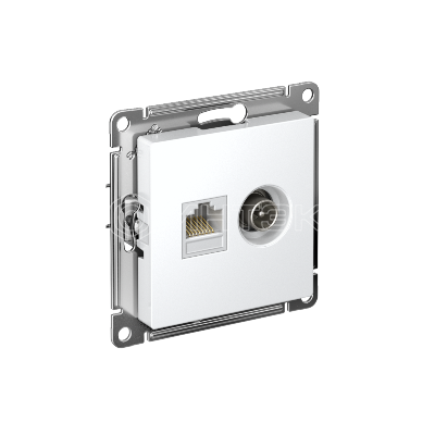 Розетка компьютерная + телевизионная 2-м СП AtlasDesign RJ45 кат.5E + TV механизм лотос Systeme Electric ATN001389 изображение, фото