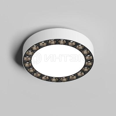 Светильник DUAL 12+12Вт 4000К IP20 d165мм LED накладной алюм./акрил бел./черн. DENKIRS 723077 изображение, фото