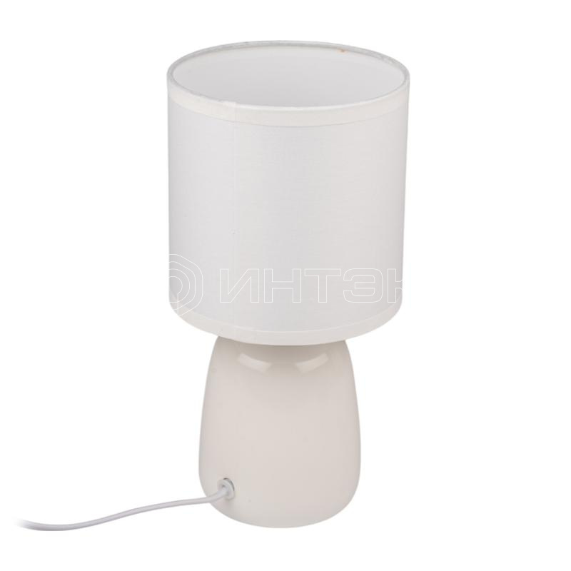 Светильник настольный JH2-02-wh E14 IP20 130х130х255мм керамика; ткань; PVC-пластик бел. JazzWay 5062313 изображение, фото