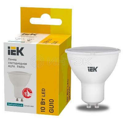 Лампа светодиодная Alfa 10Вт PAR16 софит 4000К GU10 230В (6шт) IEK LLA-PAR16-10-230-4-GU10-6 изображение, фото