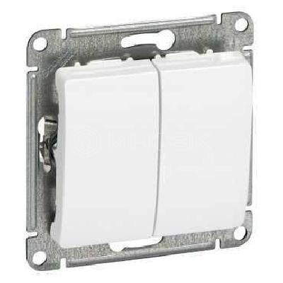 Выключатель 2-кл. СП Glossa 10А IP20 (сх. 5) 10AX механизм бел.  Systeme Electric GSL000151 изображение, фото