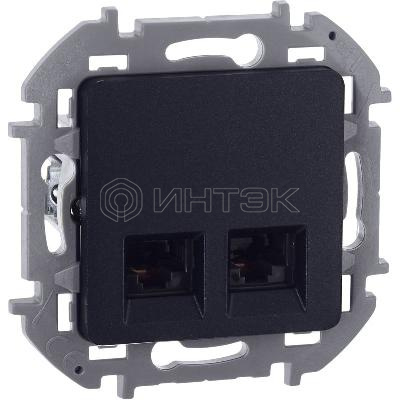 Розетка компьютерная 2-м Inspiria RJ45 кат.5E UTP антрацит IEK 673838 изображение, фото