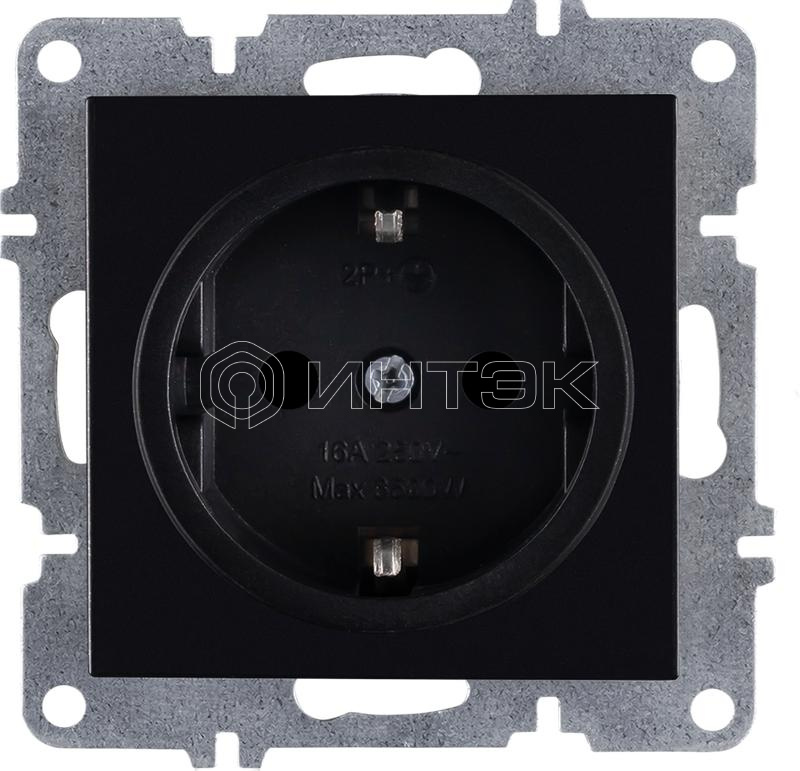 Розетка 1-м СП LAVIN/KAREN 16А IP20 с заземл. механизм черн. ARVIA 50 07 2000 217 изображение, фото