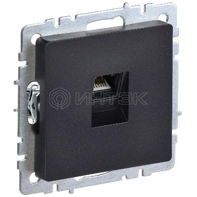Розетка компьютерная СП RJ45 кат.5E BRITE РК10-БрЧ механизм черн. IEK BR-K10-1-K02 изображение, фото
