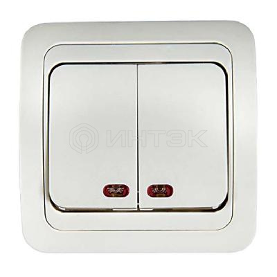 Выключатель 2-кл. СП Classico 2123 10А IP20 с подсветкой бел. ASD / IN HOME 4680005959877 изображение, фото