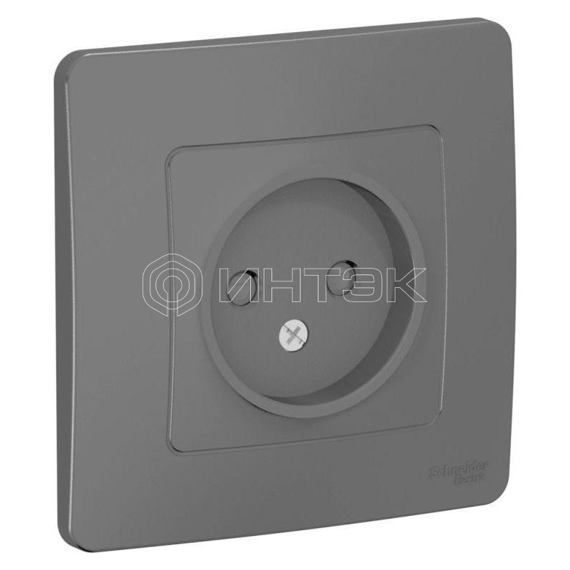 Розетка 1-м СП Blanca 16А IP20 250В без заземл. защ. шторки антрацит Systeme Electric BLNRS000116 изображение, фото