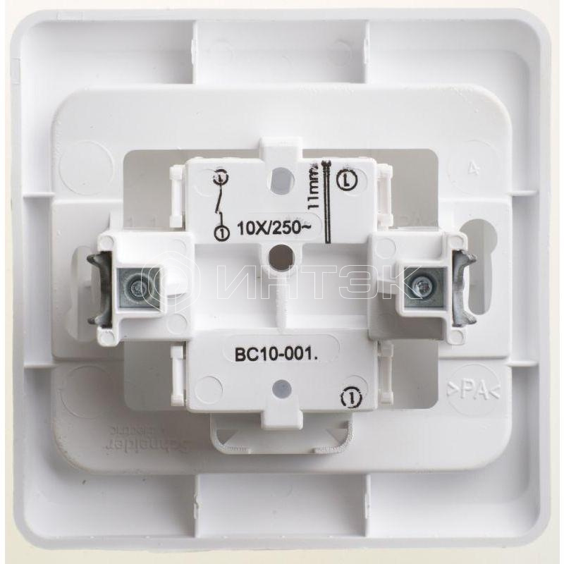Выключатель 1-кл. СП Этюд 10А IP20 бел.  Systeme Electric BC10-001B изображение, фото