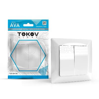 Выключатель 2-кл. СП AVA 10А IP20 в сборе бел. TOKOV ELECTRIC TKL-AV-V2F-C01 изображение, фото
