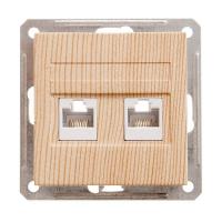 Розетка компьютерная 2-м СП W59 RJ45 кат.5E механизм сосна Systeme Electric RSI-251KK5E-7-86 изображение, фото