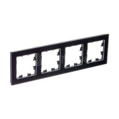 Рамка 4-м AtlasDesign Nature натур. стекло черн. Systeme Electric ATN361004 изображение, фото