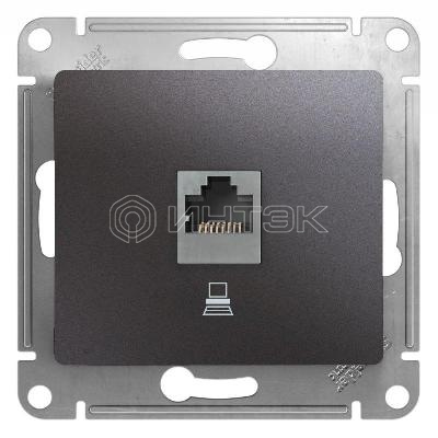 Розетка компьютерная 1-м Glossa RJ45 кат.5E механизм графит  Systeme Electric GSL001381K изображение, фото