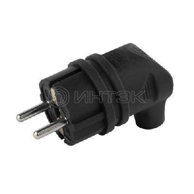 Вилка каучуковая с заземл. 90град 16А IP44 черн. V9-B-IP44 ЭРА Б0044542 изображение, фото