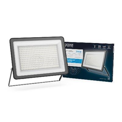 Прожектор светодиодный Qplus 200Вт 6500К IP65 24000лм 175-265В ДО черн. GAUSS 613100200 изображение, фото