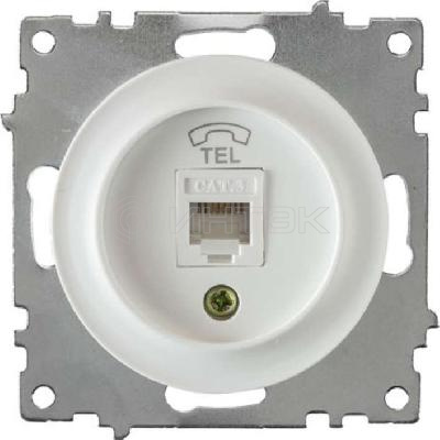 Розетка телефонная 1-м СП Florence RJ11 механизм бел. (1E20601300) OneKeyElectro 2172769 изображение, фото