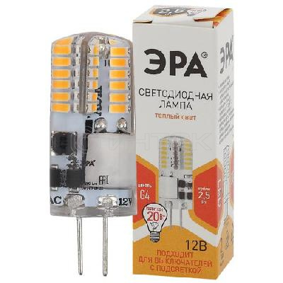 Лампа светодиодная LED-JC-2.5W-12V-SLC-827-G4 JC 2.5Вт капсула G4 тепл. бел. 12В ЭРА Б0049089 изображение, фото