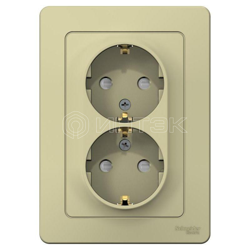 Розетка 2-м СП Blanca 16А IP20 250В с заземл. защ. шторки беж.  Systeme Electric BLNRS001127 изображение, фото