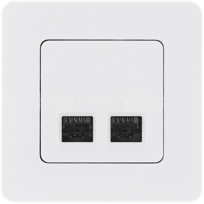 Розетка компьютерная 2-м Inspiria RJ45 кат.5E UTP бел. IEK 673835 изображение, фото